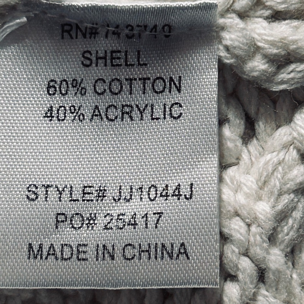 Endless Rose Chunky Cable Knit Cardigan Rhinestone Button Cream Sweater L NWT - Picture 12 of 13